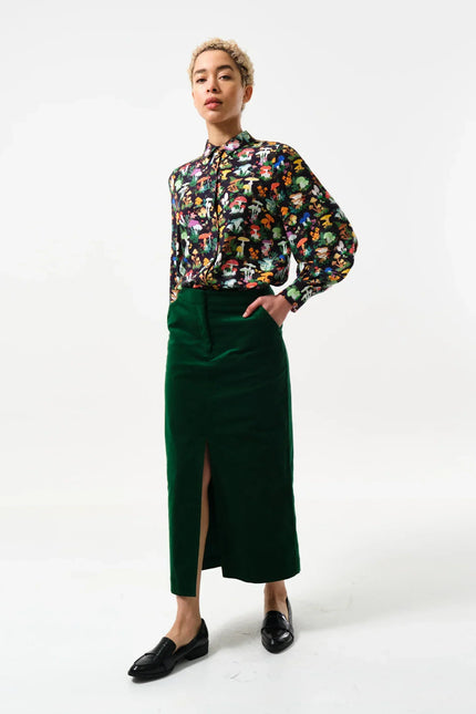 Balthazar Babycord Midi Pencil Skirt - Green - Detail 2