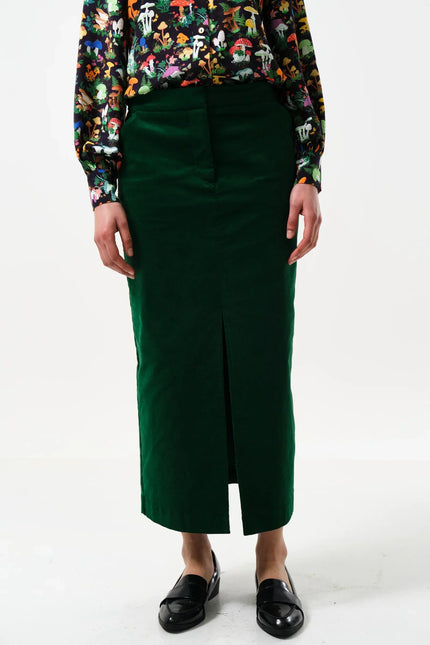 Balthazar Babycord Midi Pencil Skirt - Green - Detail 3