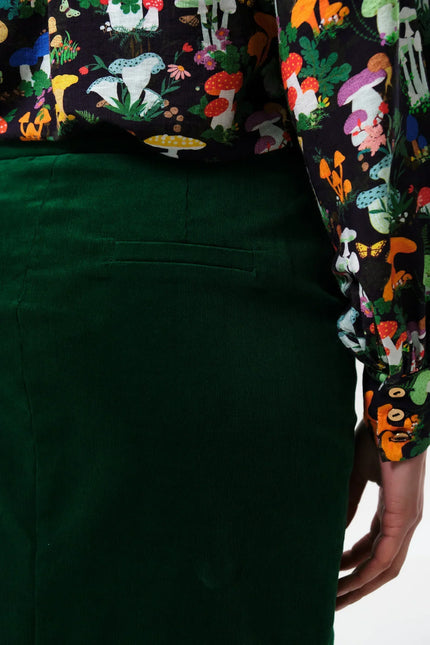 Balthazar Babycord Midi Pencil Skirt - Green - Detail 4