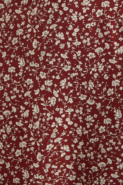 Barney Floral Print Midi Skirt Rust - Styled