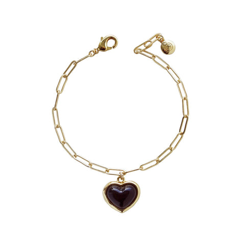 Poporcelain | Red Heart Charm Bracelet