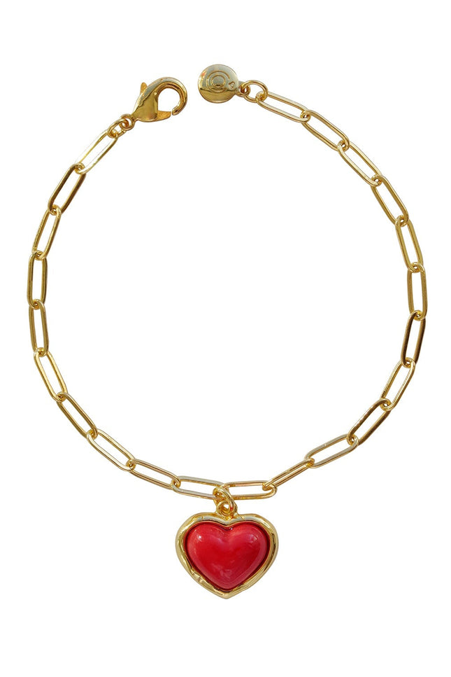 Poporcelain | Red Heart Charm Bracelet