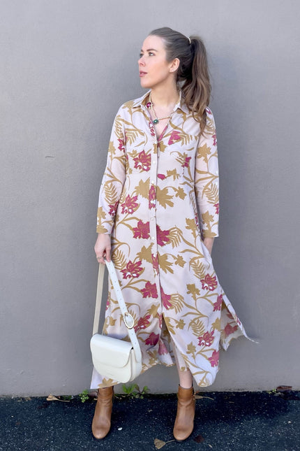 Violet Fish I George Dress - Sand Rose