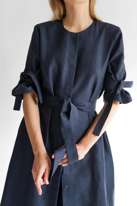 PBG studio | Belted Linen Midi dress