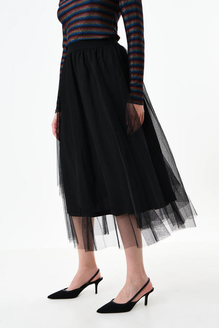 Bertin Tulle Midi Skirt - Styled