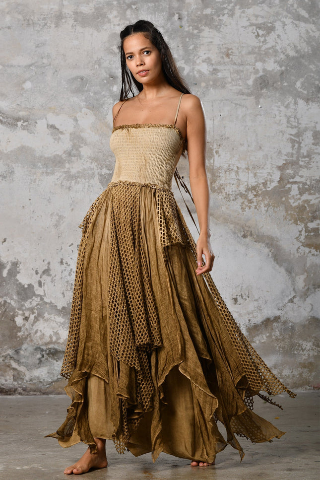 Zhenabia | Bloom Dress in Desert Sand