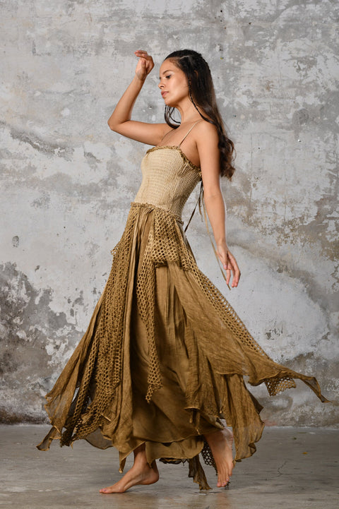 Zhenabia | Bloom Dress in Desert Sand