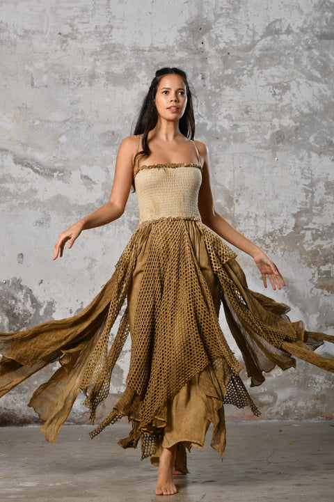 Zhenabia | Bloom Dress in Desert Sand