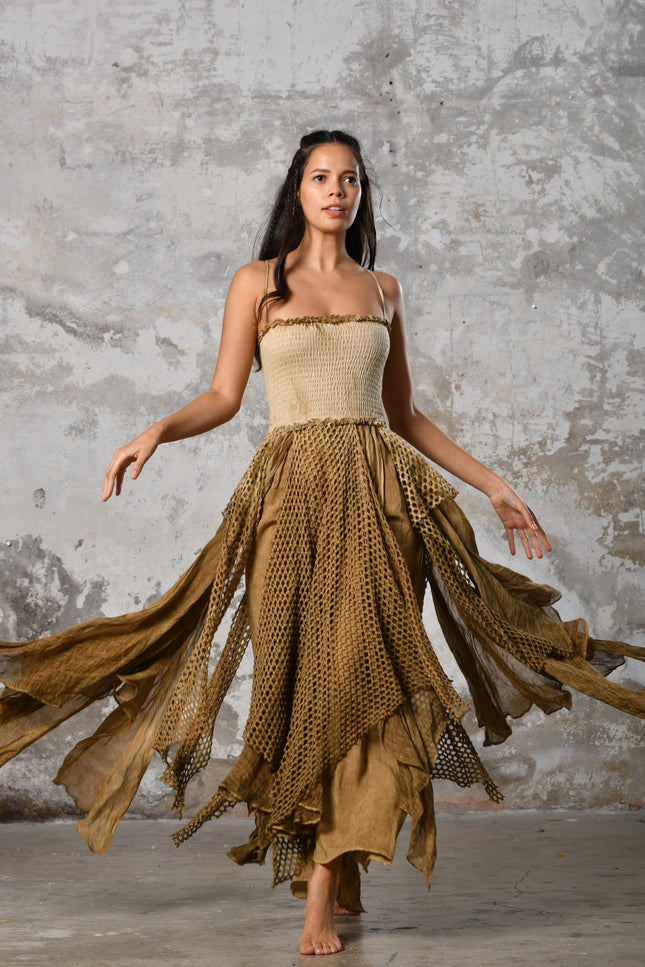 Zhenabia | Bloom Dress in Desert Sand