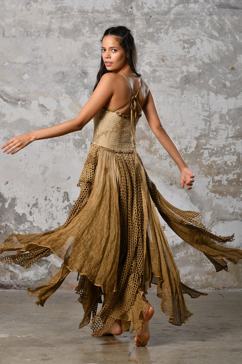 Zhenabia | Bloom Dress in Desert Sand