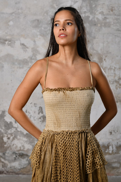 Zhenabia | Bloom Dress in Desert Sand