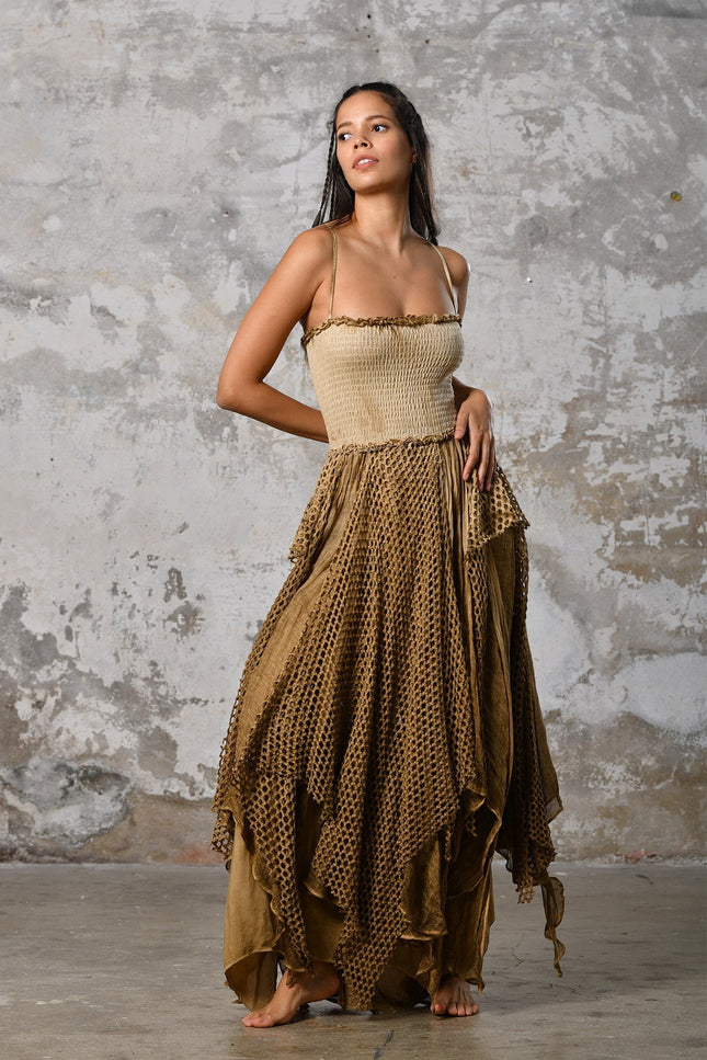 Zhenabia | Bloom Dress in Desert Sand