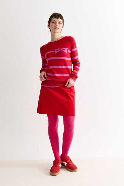 Dylan Babycord Mini Skirt - Red - Detail 2