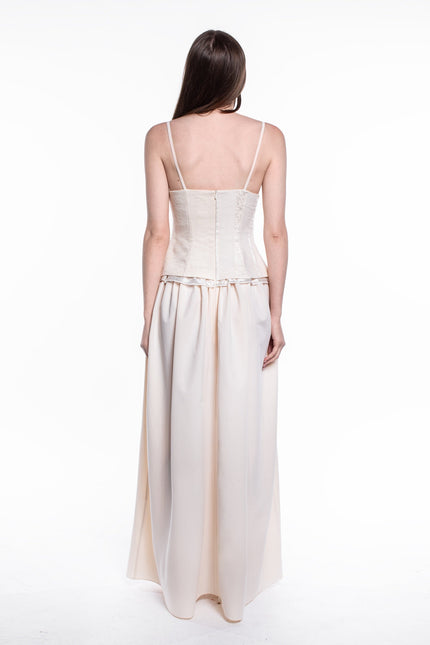 Burnes | Layan Full Length Beige Dress
