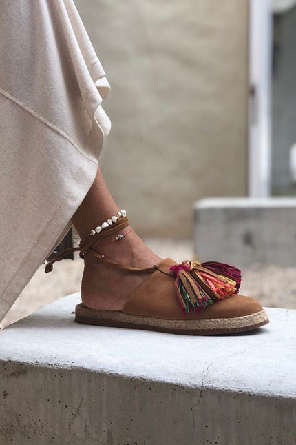 Entrudo | Espadryle Baçal Rafia camelowe
