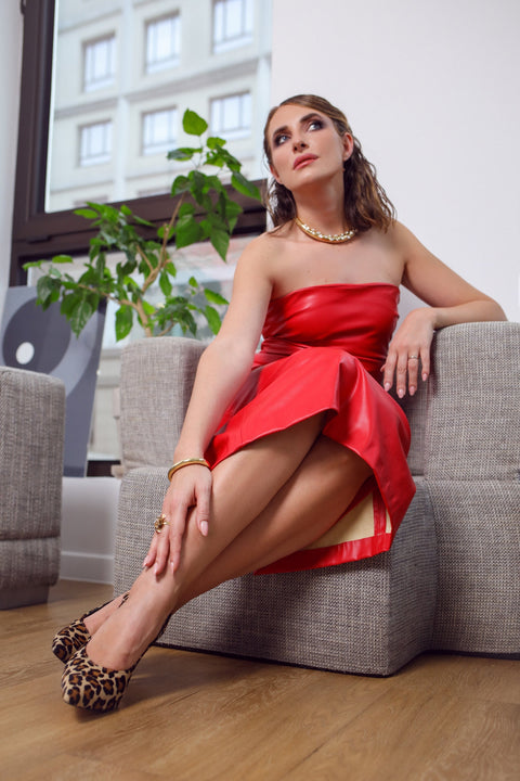 animal print ballerina flats in pony hair leather 