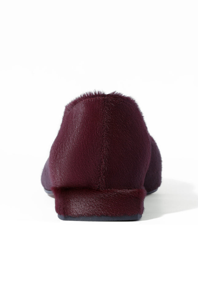 Ballerina shoes in merlot pony hair with premium leather interior