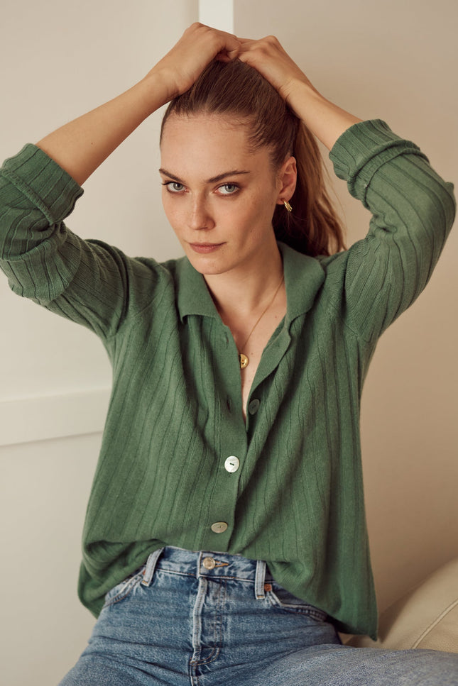 Bel Cashmere | Cardigan Charlotte verde