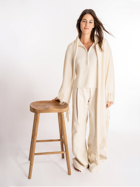 Bel Cashmere | Chal Sienna cashmere blanco