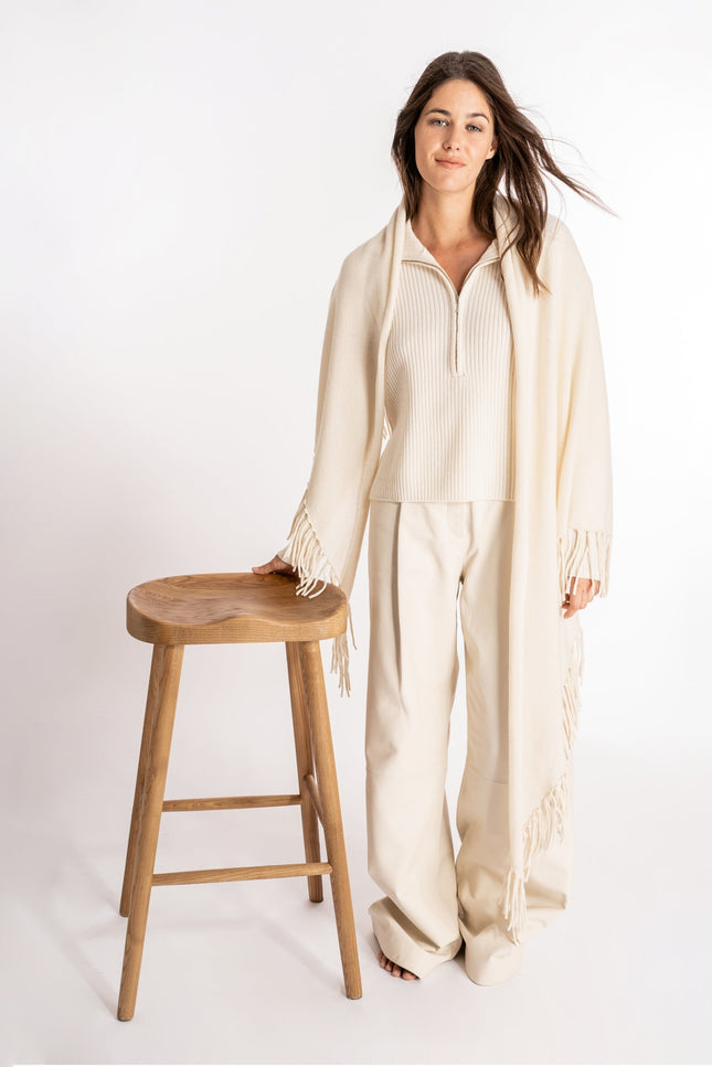 Bel Cashmere | Chal Sienna cashmere blanco