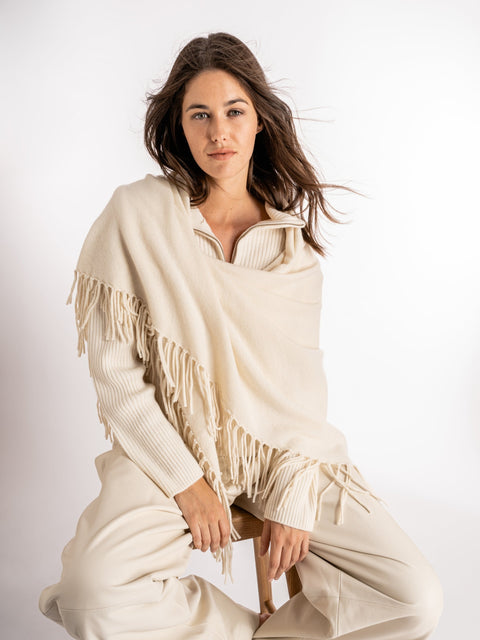 Bel Cashmere | Chal Sienna cashmere blanco