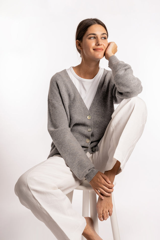 Bel Cashmere | Cárdigan Eva gris