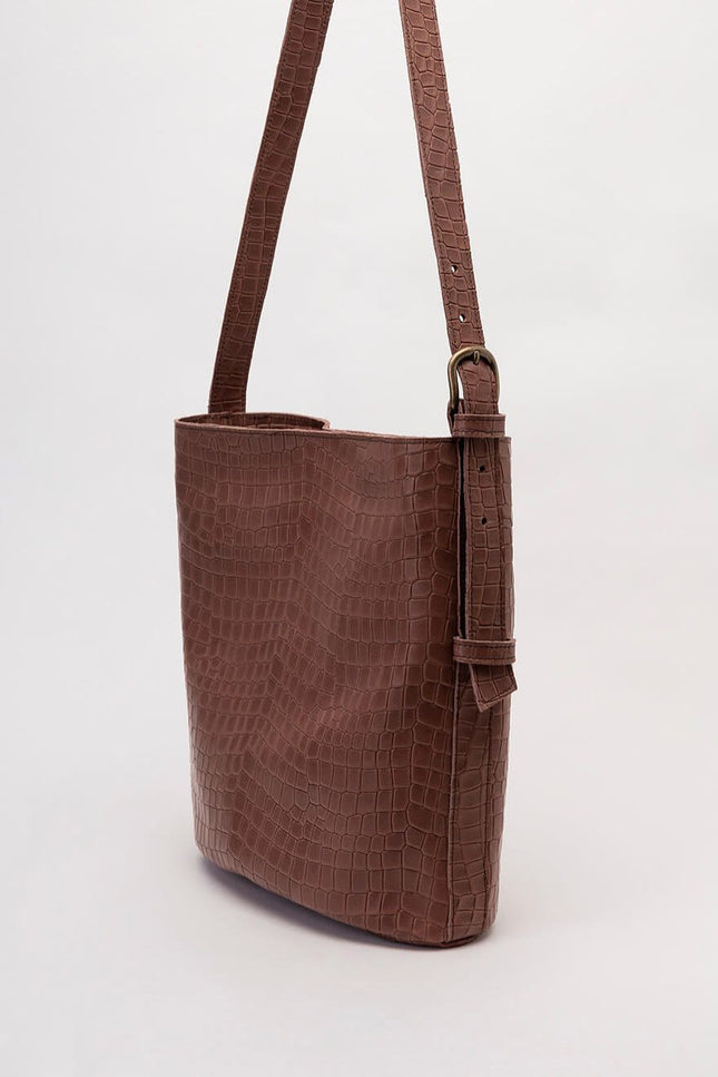 JUAN-JO I Bolso Cubo Piel Marrón Oscuro Bucket
