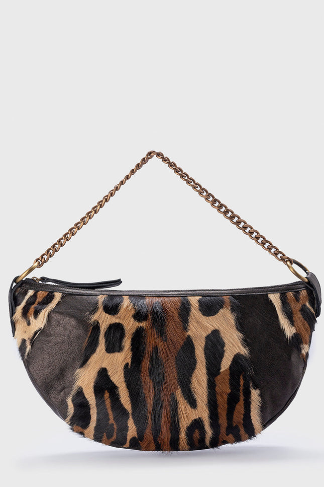 JUAN-JO I Bolso Media Luna Piel Animal Print