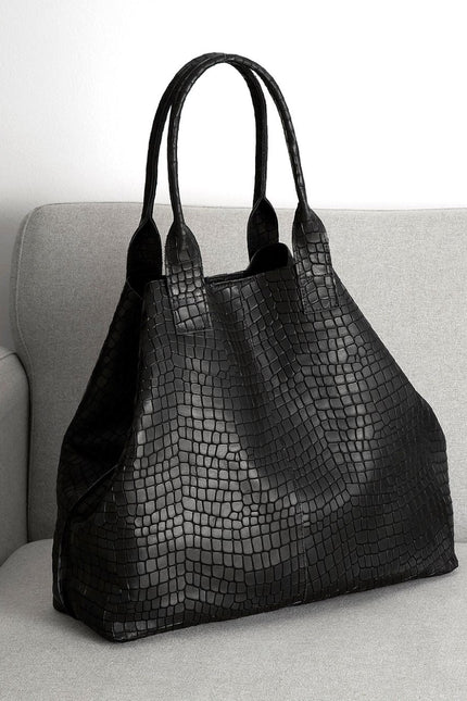 JUAN-JO I Bolso Grande Piel Negro Maxi