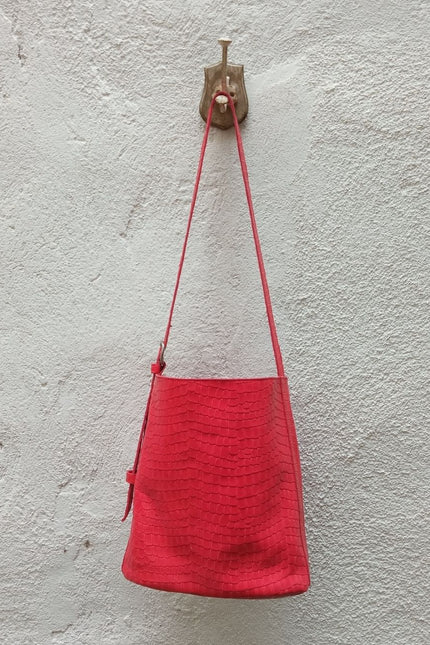 JUAN-JO I Bolso Cubo Piel Marrón Oscuro Bucket