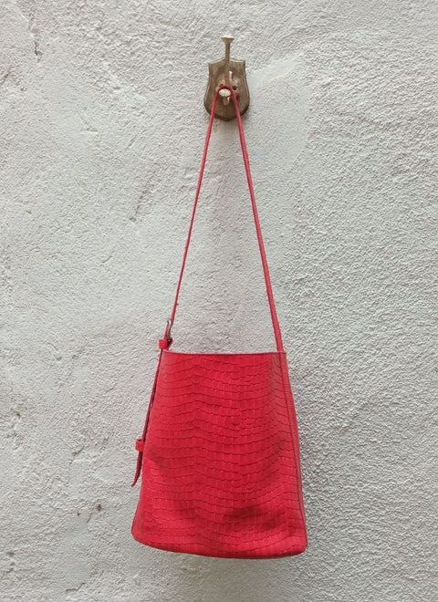 JUAN-JO I Bolso Cubo Piel Marrón Oscuro Bucket