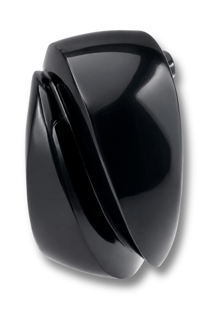 Brigite Polished Black Resin Carved Bangle