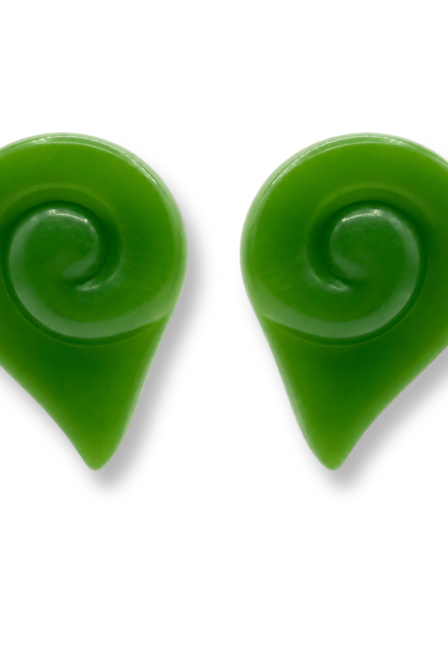 Michael Nash Jewelry | Brigite Matte Forest Green Resin Clip Earrings
