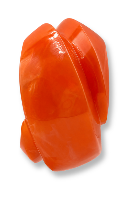 Brigite Polished Orange Resin Carved Bangle