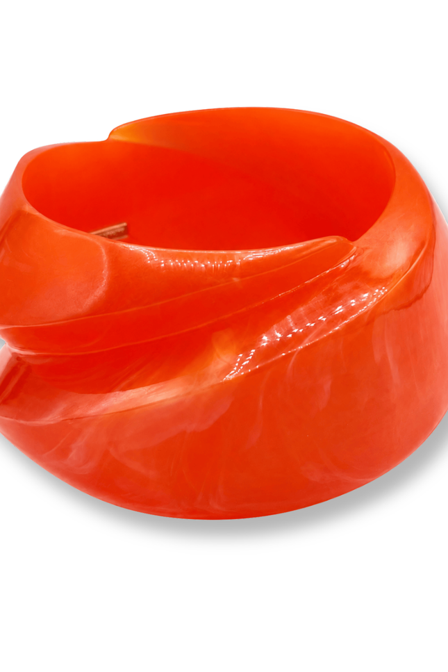 Michael Nash Jewelry | Brigite Polished Orange Resin Carved Bangle