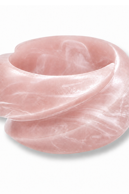 Michael Nash Jewelry | Brigite Matte Rose Quartz Resin Carved Bangle
