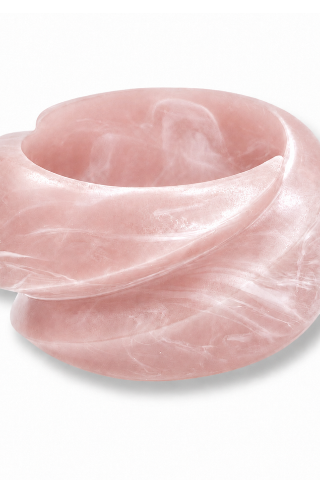 Biżuteria Michaela Nasha | Bransoletka z rzeźbionej żywicy kwarcu różowego Brigite Matte Rose Quartz