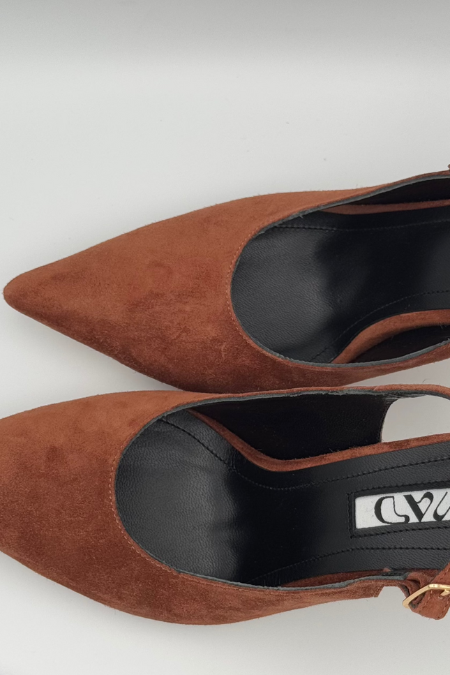 Brown Suede Slingbacks 4