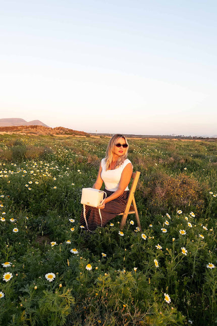 bolso piel buxus hueso modelo flores