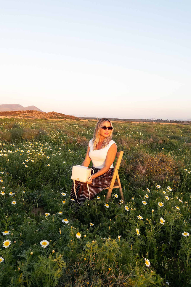 bolso piel buxus hueso modelo flores