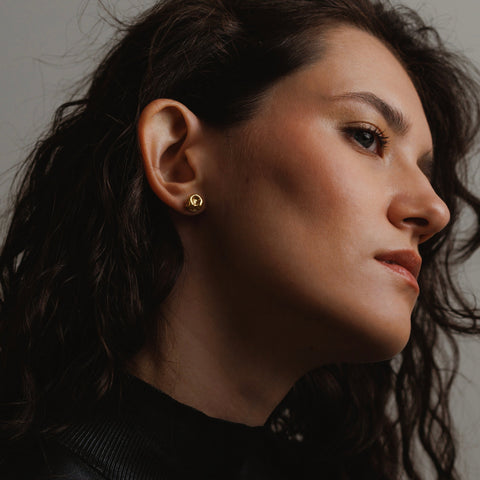 SIMA GINA | Kolczyki Lava Sztyfty Pozłacane