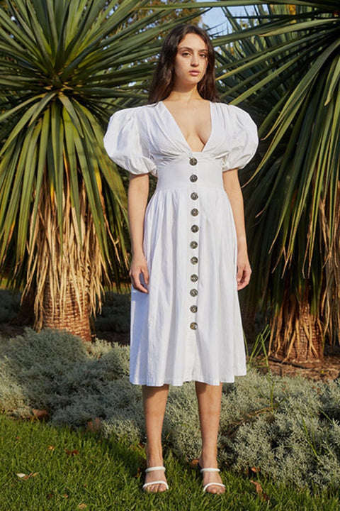 State Of Georgia I THE JAIME MIDI DRESS - WHITE