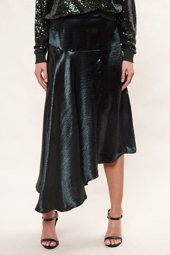 Louche Carole Satin Asymmetric Midi Skirt - Detail 1