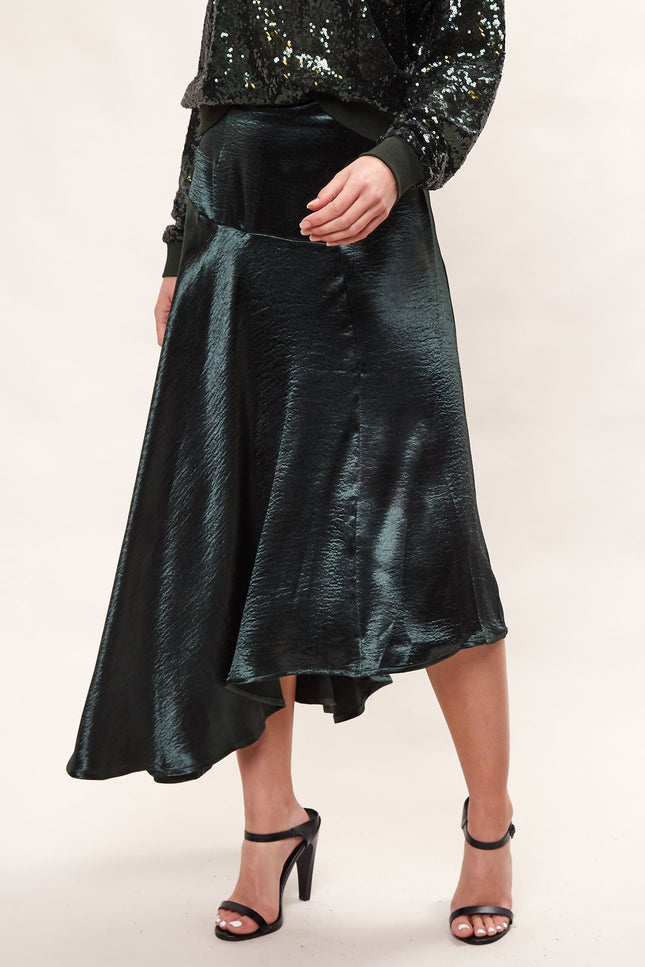 Louche Carole Satin Asymmetric Midi Skirt - Detail 2