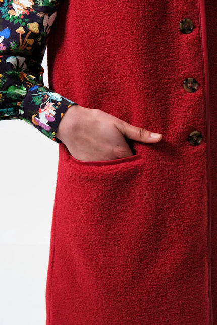 Cathel Borg Longline Waistcoat - Red - Detail 3