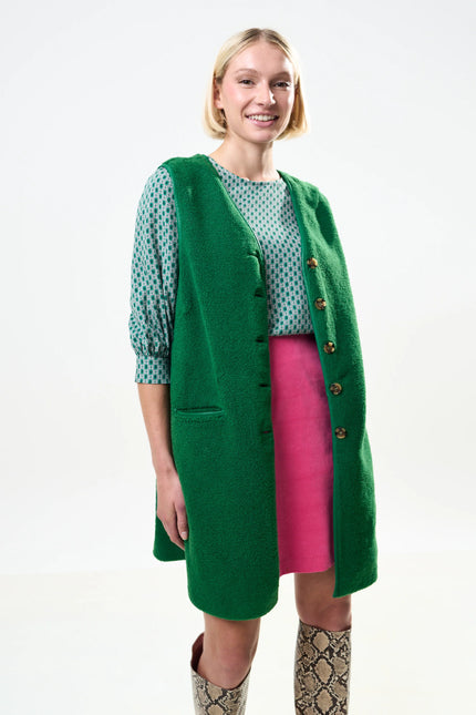 Cathel Borg Longline Gilet - Green - Detail 3