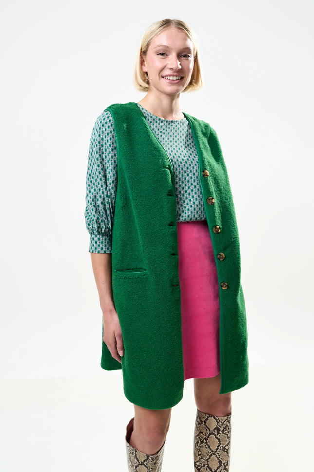 Cathel Borg Longline Gilet - Green - Detail 3
