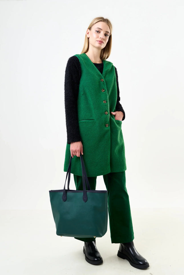 Cathel Borg Longline Gilet - Green - Detail 4