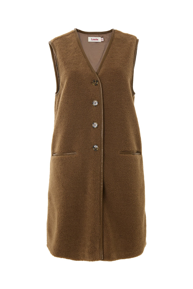 Cathel Borg Longline Waistcoat - Nutmeg - Styled