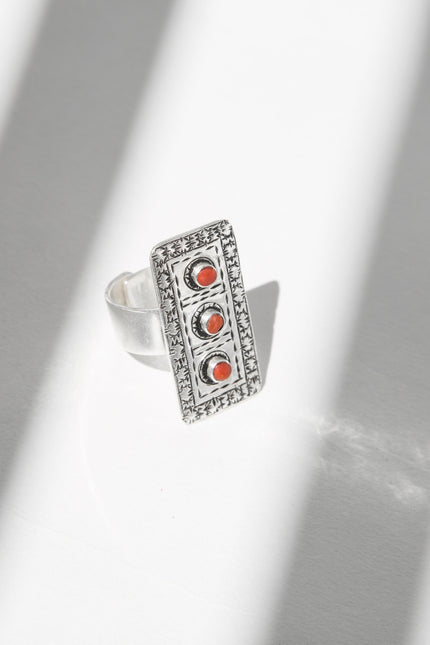 Yelli Jewels | Rectangular Coral Ring